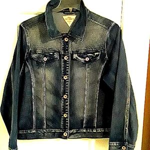 dkin jean, blue jacket with sparkles